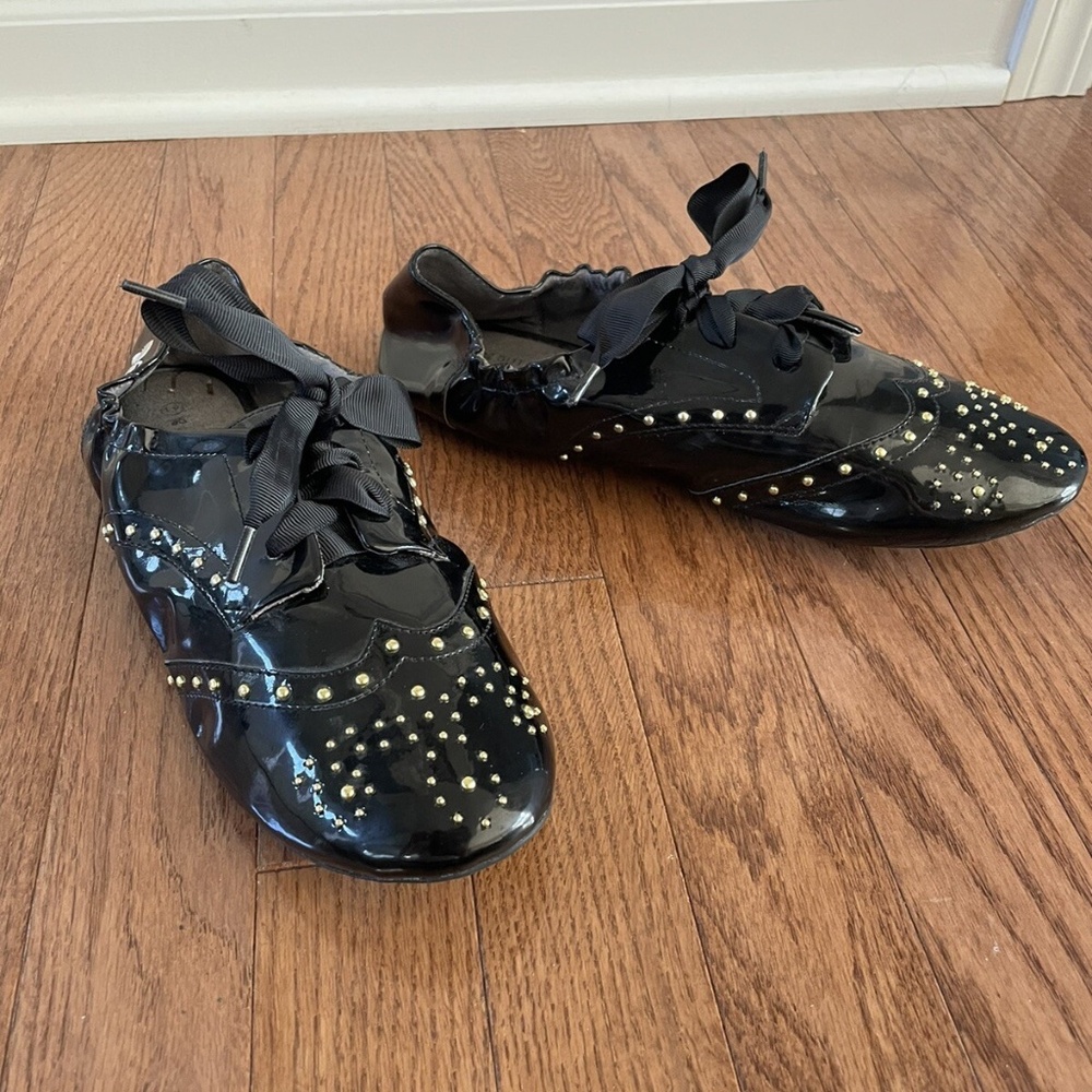 Butterfly Twists Black Oxford Oxfords Patent Leather Shoes Womens 8.5 - Picture 6 of 9